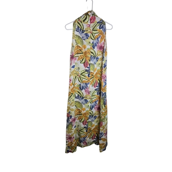 Francesca Bettini Linen Floral Sleeveless Long Maxi Dress - Picture 1 of 9